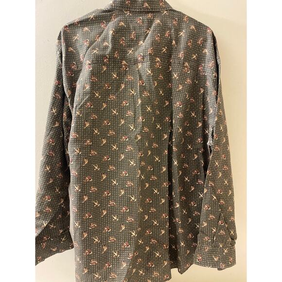 Bugle Boy Company Mens Size XL‎ Vintage Button Down Shirt Flying Bird Duck Print - Picture 4 of 7